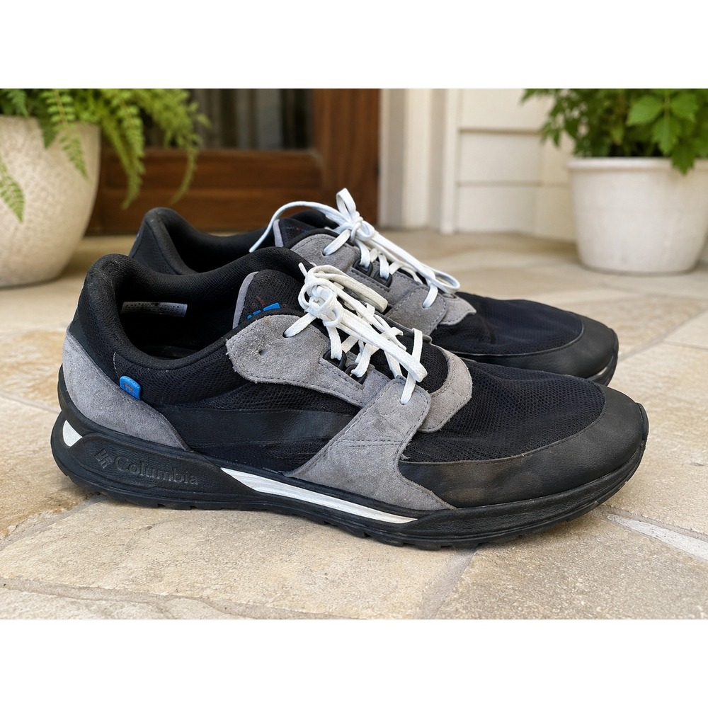 Columbia Wildone Heritage Men 15 Black Grey Mesh Suede Trail Sneakers BM0177-013